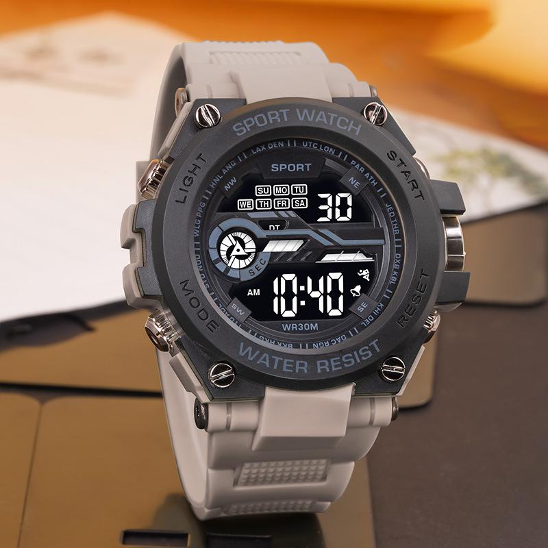 Men's Sports Student High-value Timing Electronic Watch Junior High School Student Trend Luminous Alarm Electronic Watch