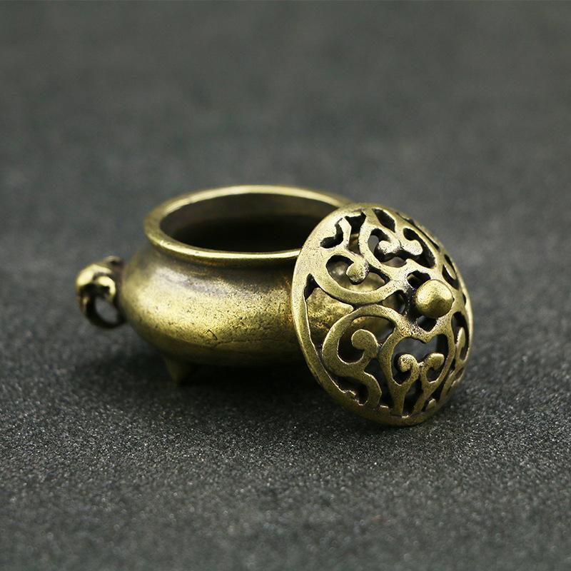 Lucky Home Decoration for Incense Gold Copper Disc Censer Brass Incense Burner Incense Seat Indoor Household Decoration Desktop