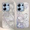 Luxury Laser Silver Butterfly Texture Phone Case for Xiaomi Redmi 14C A3 A4 A3X Note 10 11 11S 12 Pro Poco X5 X7 Silicone Cover