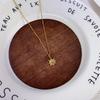 Titanium Steel Blue Turquoise Star Pendant Necklace - Retro Style, Non-Fading, European & American Design