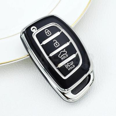Для Hyundai Tucson Santa Fe Rena Sonata Elantra Creta Ix35 Ix45 I10 I30 I40 Брелок 4 кнопки ТПУ Чехол для смарт-ключа автомобиля