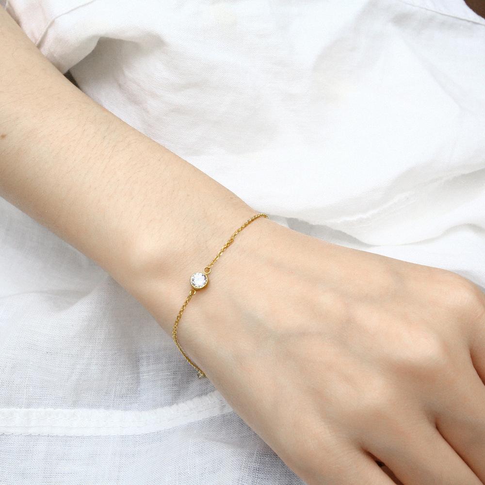 Minimalism Crystal Women Bracelets Gold Chain Short Small Bangles for Ladies bracelet femme Fashion Hand Jewelry