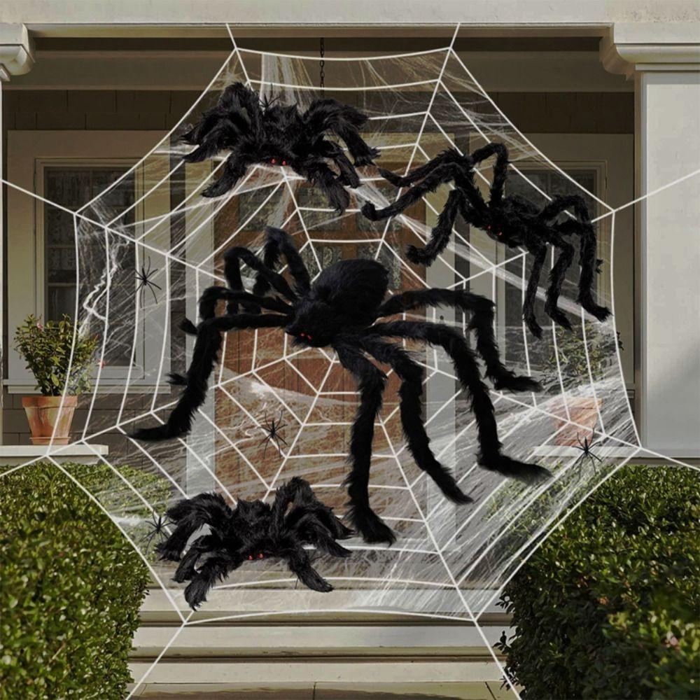 Stretchy Halloween Spider Web Giant Halloween Plush Cobweb Durable Ghost Festival