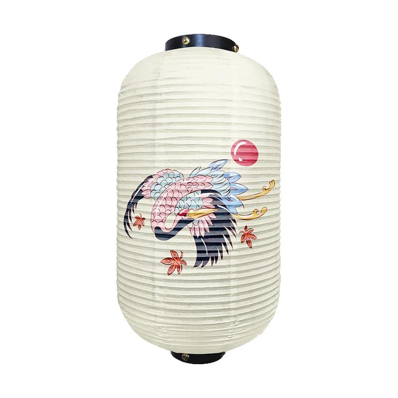 Chinese Traditional Crane Pattern Lantern Beautiful Ukiyo-e Style Paper Cuisine Sake Pub Bar Izakaya Restaurant Decor Lantern