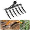 Heavy Duty Steel Garden Rake With 6/8 Sharpness Tines Suitable For Efficient Lawn Care And Soil Aeration In Small Garden