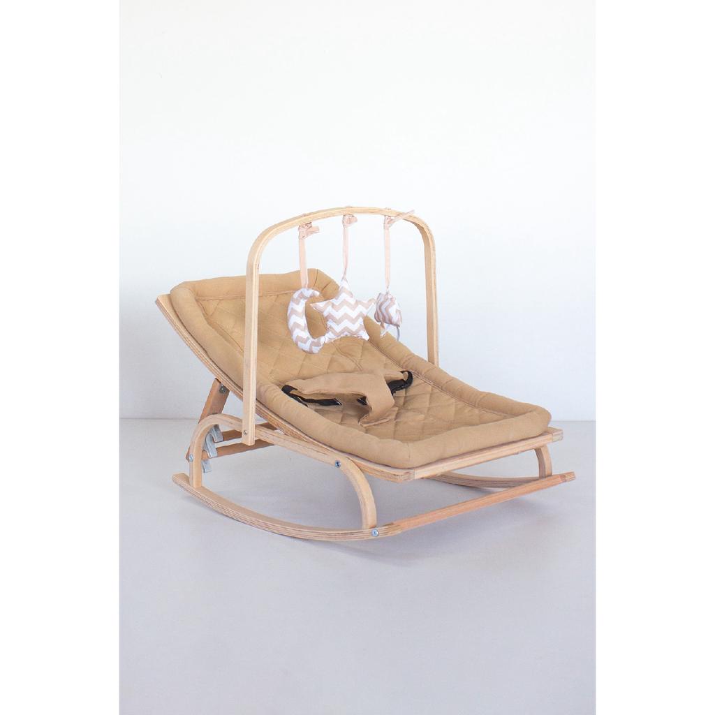 Рюкзак-кенгуру со ступенькой из натурального дерева - бежевый