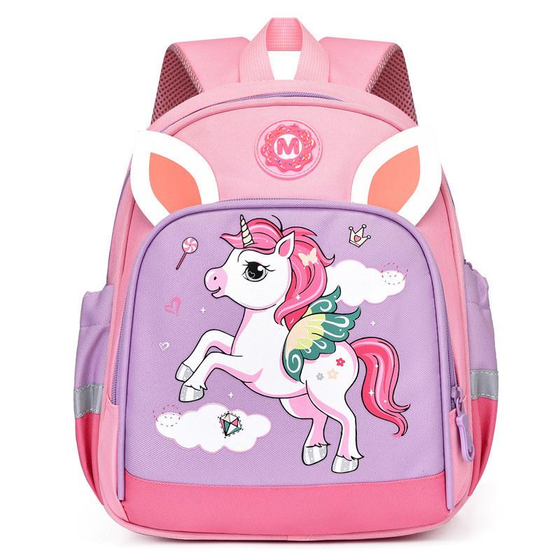 Cute Cartoon Design Kids Backpack Nylon Material For Boys And Girls School Bag