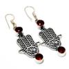 Mozambique Garnet Gemstone 925 Silver Plated Handmade Jewelry Earring 2.08"