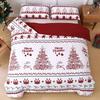 3PCS Christmas Duvet Set With Extra Large Soft Ultra-fine Fiber Bedding, Including 2 Pillowcases And Christmas Tree Deer Pattern