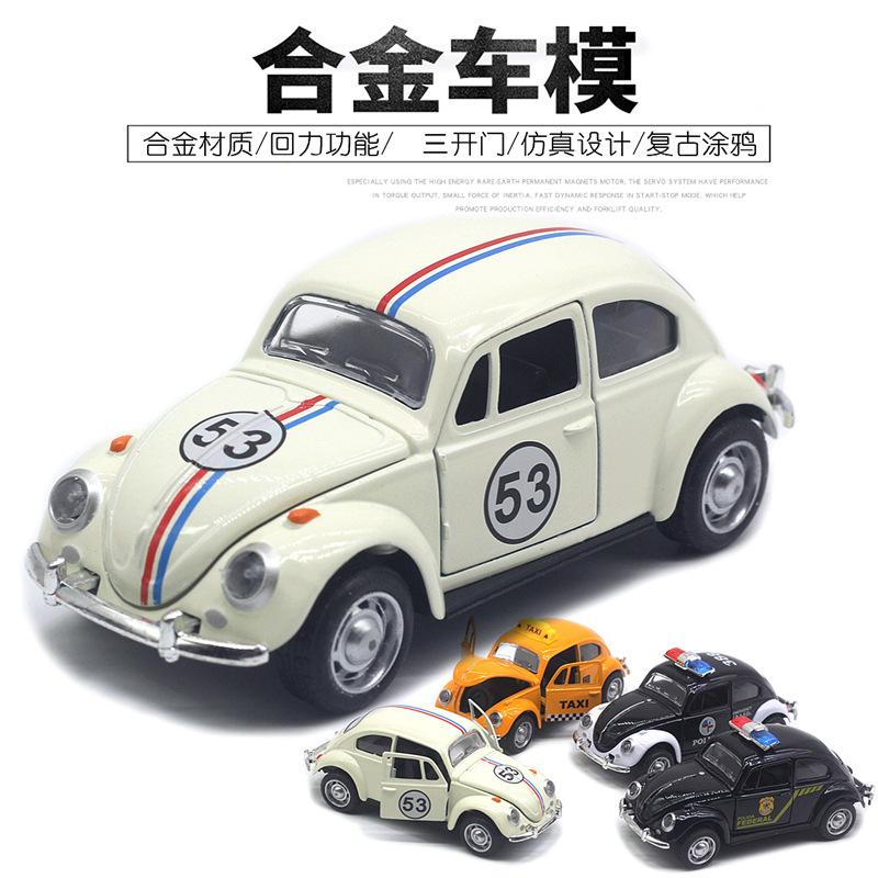1:32 Alloy Beetle Classical Car Model Police Car Taxi Racing Car Model