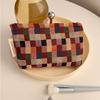 with Zipper Makeup Bag Color Plaid Key Case Portable Cosmetic Pouch  for Women Girls