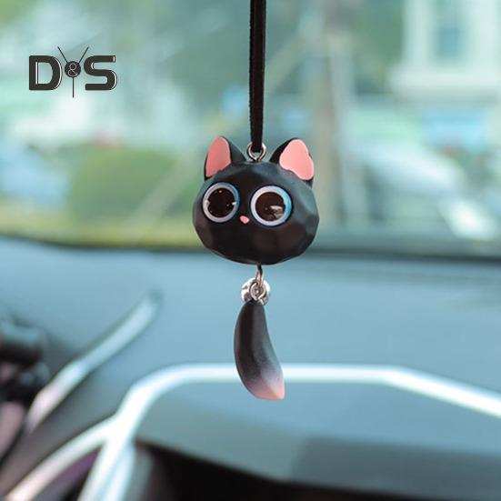 Подвесное украшение для автомобиля в виде кошки, симпатичная лиса, украшение для зеркала заднего вида автомобиля, декоративные аксессуары для салона автомобиля