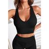 Women's Black Deep Chest Low-cut Stylish Crop Top Blouse