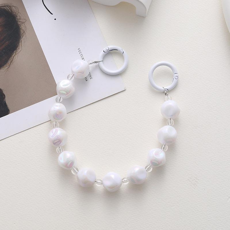 Модный женский чехол для телефона DIY с жемчужной цепочкой и подвеской из кристалла против падения