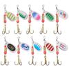 10pcs Metal Tail Spinner Bait Spinner Blade Baits with Box for Pike Metal Spoon Spinner Lure Spoonbait Rotation Sequins