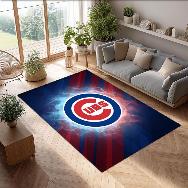 Chicago Cubs Crystal Velvet Carpet Soft Anti?Slip Floor Mat Comfortable Home Living Room Bedroom Decor Rug