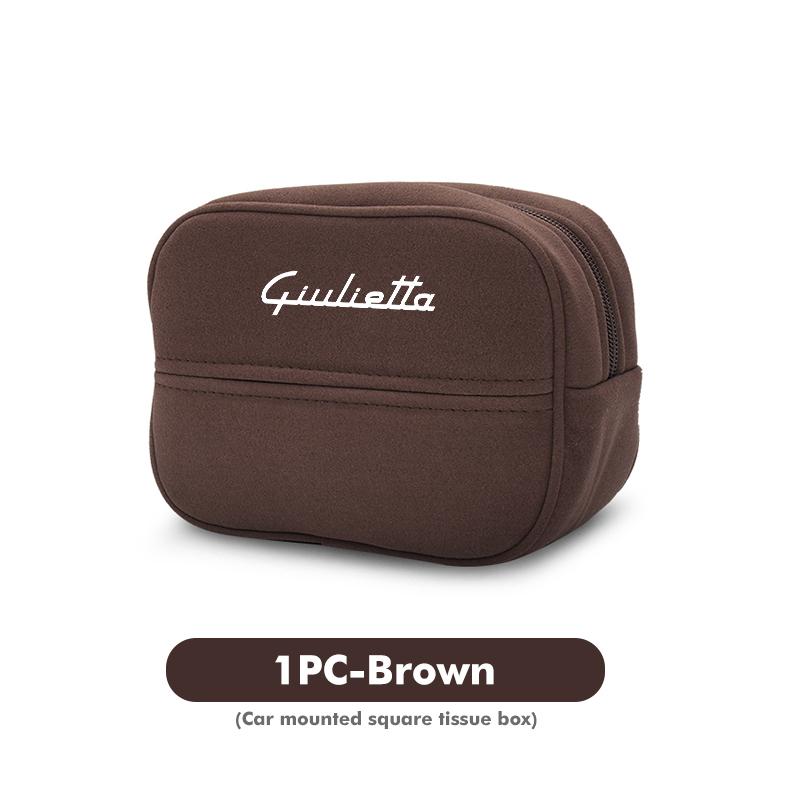 For Alfa Romeo Car Logo Seat Back Hanging Tissue Organizer Paper Storage Bag Accessories 159 Giulietta Giulia 147 Mito 156 159