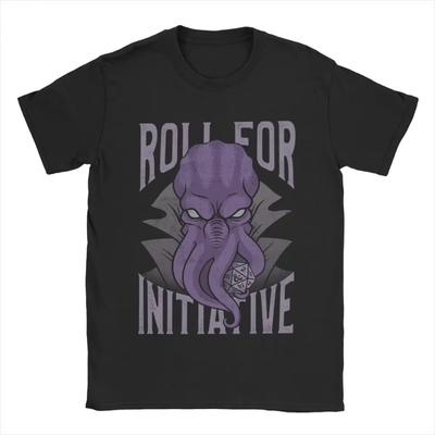 Футболка Funny Roll For Initiative для мужчин с круглым воротом, хлопковые футболки с коротким рукавом для игры DnD, одежда для вечеринок