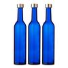 Slim Glass Wine Bottles, 500ml, Blue, Set of 3, Storage, Refillable, Light-Proof, Made In Japan, GLASS BOTTLE BO500PGCB3