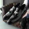 Men's Shoes Business Dress Leather Shoes Men's Glossy Pointed Beanie Shoes Casual Shoes Fringed Loafers