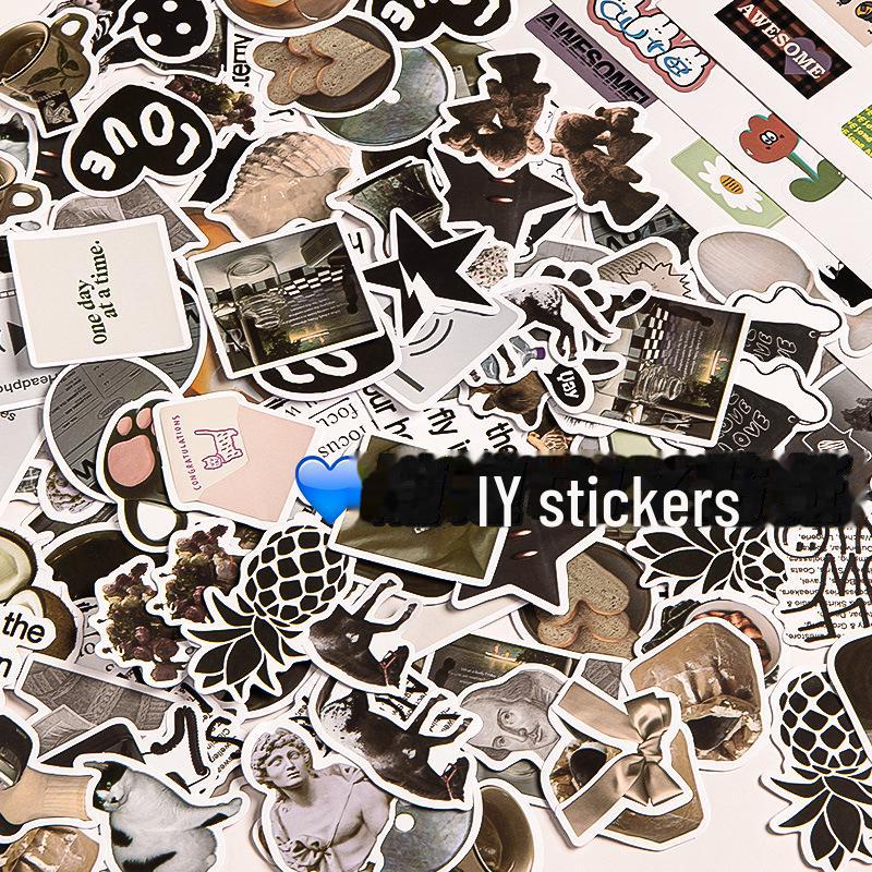 Утолщенная тетрадь для школьников формата А5/В5: Черный, в линейку/пустой, в стиле ретро