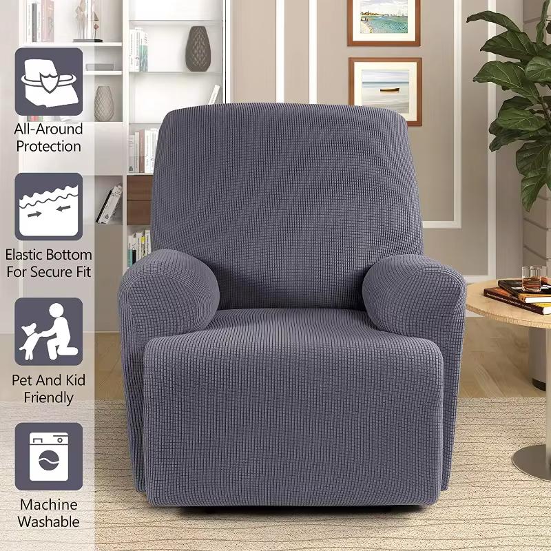 Чехол для дивана-реклайнера, чехол для ленивого кресла, однотонный чехол на подушку, эластичные чехлы на диван из спандекса, нескользящие чехлы на кресло, 4 шт./компл.