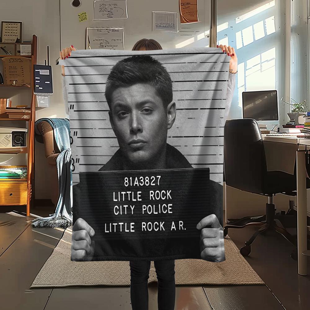 1 шт. Фланелевое одеяло с принтом Дина Винчестера, Высокое качество, Для всех сезонов, Декор для дома, Тепло и уют, Идеально для Рождественских подарков