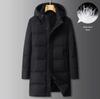 Fat Brother 2025 Мужская зимняя удлиненная парка с капюшоном, свободного кроя, больших размеров, с теплым утиным пухом