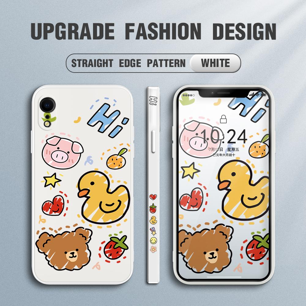 Милый милый чехол для телефона с изображением животных для Redmi Xiaomi POCO Note 10 Pro 9 9A 9T 10C 8 7 11 Lite 5G X3 M3 с квадратным краем, мягкая полная защита камеры, мягкий чехол из ТПУ