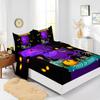 Four-Piece Mattress Set 3D Digital Printing Mattress Protective Cover Halloween Mattress