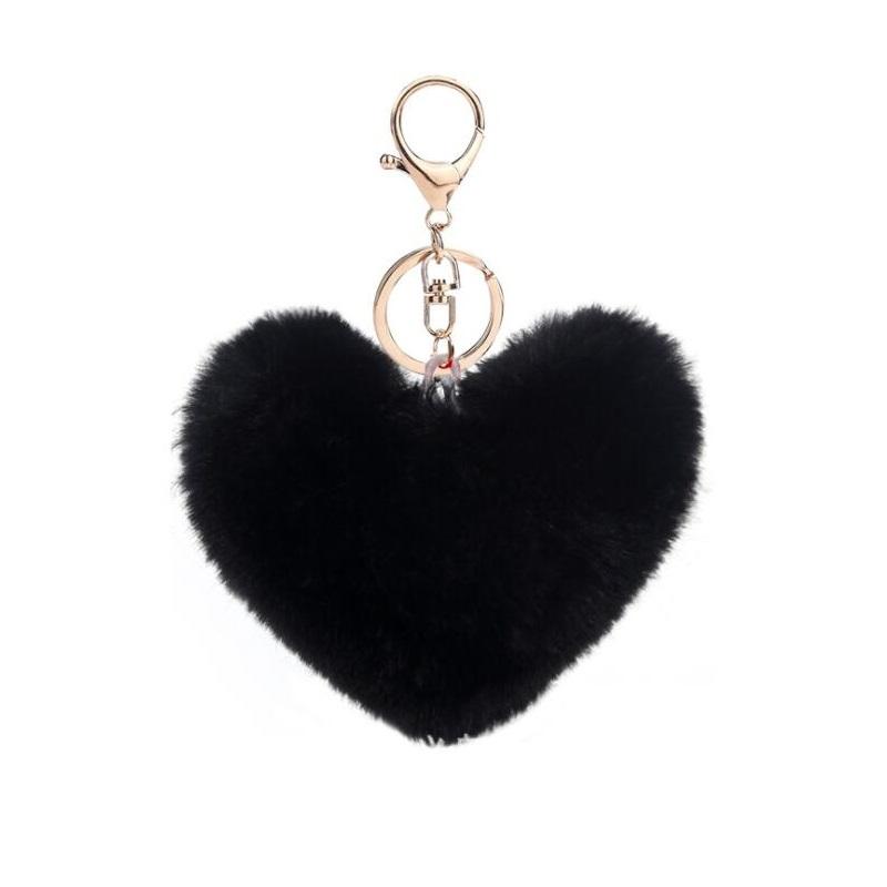 Милый брелок в виде сердца с помпоном и помпоном Loverly Bobbles, пушистый брелок с помпоном для девочки, сумка, автомобильный брелок, подвеска