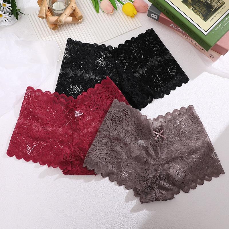 3 шт./компл. кружевные трусики для женщин, нижнее белье, бесшовные, с вырезами, сексуальные прозрачные женские брюки, дышащее интимное белье