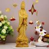 Wood Carving Guanyin Bodhisattva Sculptures and Figurines  Home Room Office Wealth Luck Feng Shui Decor Buddha Wood
