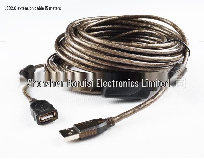 5-метровый USB 2.0 удлинительный кабель Male-to-Female с усилителем сигнала и оплеткой 10 м