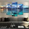 5 Pieces Printed Modular Nuture Picture Canvas Painting Ocean Sea Landscape Poster Wall Art For Living Room Home Decor No Frame