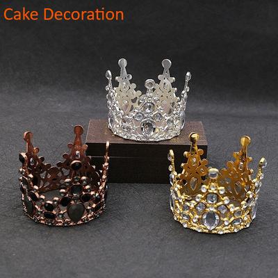 1 шт. Свадебная хрустальная тиара, маленькая корона, топпер для торта на день рождения, аксессуары для волос для девочек, топпер для торта «С днем рождения»