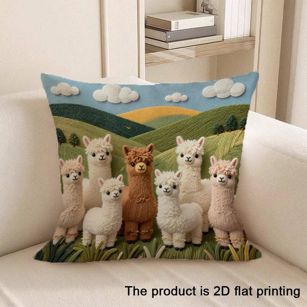 pc Adorable D Flat Printed Animal Themed Pillow Covers Sofa cushion cover home bedroom room decoration