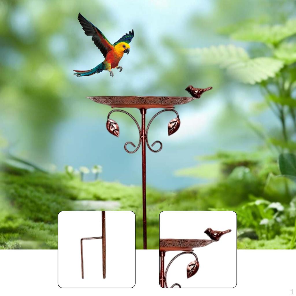 Outdoor Bird Feeder Bath Retro Decorative Weatherproof Water Bowl Birdbath for Garden