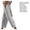 Women Harem Pants Elastic Waist Drawstring Geometric Pattern Beach Trousers with Pockets Loose Fit Thin Casual Pants