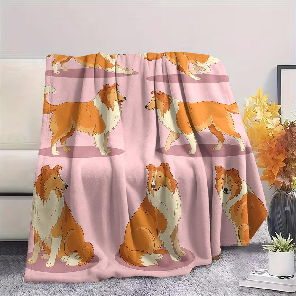 Pink background cat dog Print Flannel Blanket,High quality Comfortable for All Seasons,Home Decor,Warmth and Comfort,Perfect for Christmas Gifts