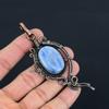 Синий кианит драгоценный камень ручной работы из чистой медной проволоки ювелирное изделие кулон для женщин