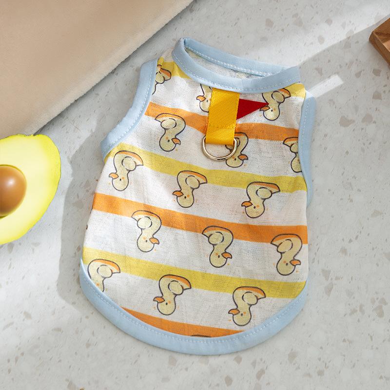 Cute Cat Clothes Spring and Summer Full Print Breathable Into Cat Kittens Two Feet Thin Puppy Dog Pet Clothing