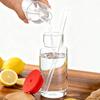 Heat Resistant Glass Water Bottle with Straw Silicone Lid Drink Cup Food Grade Juice Bottle  Bar