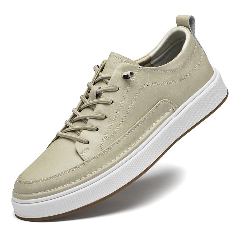 Fashion Brand Men's Genuine Leather Casual Shoes Wear-resistant Thick Soled Men's Oxford Shoes Versatile Outdoor Hiking Shoes Sneakers