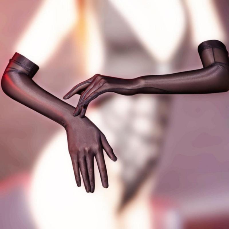 1 Pair Women Stretchy Silky Gloves Opera Gloves Over Elbow Ultra-thin Gloves Evening Party Costumes Accessories