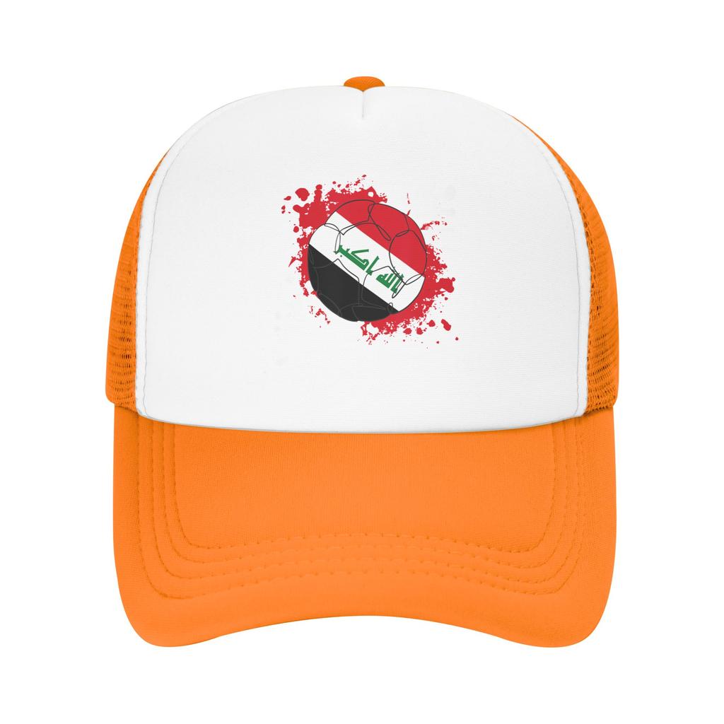 Iraq Flag Iraqi Soccer Football Mesh Baseball Caps Unisex Fashion Trucker Hat Hat Adjustable Summer Trucker Hat