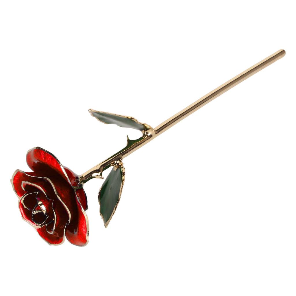 Preserved Rose 24K Gold Plated Bright Luster Rich Details Exquisite Gold Dipped Rose for Birthday