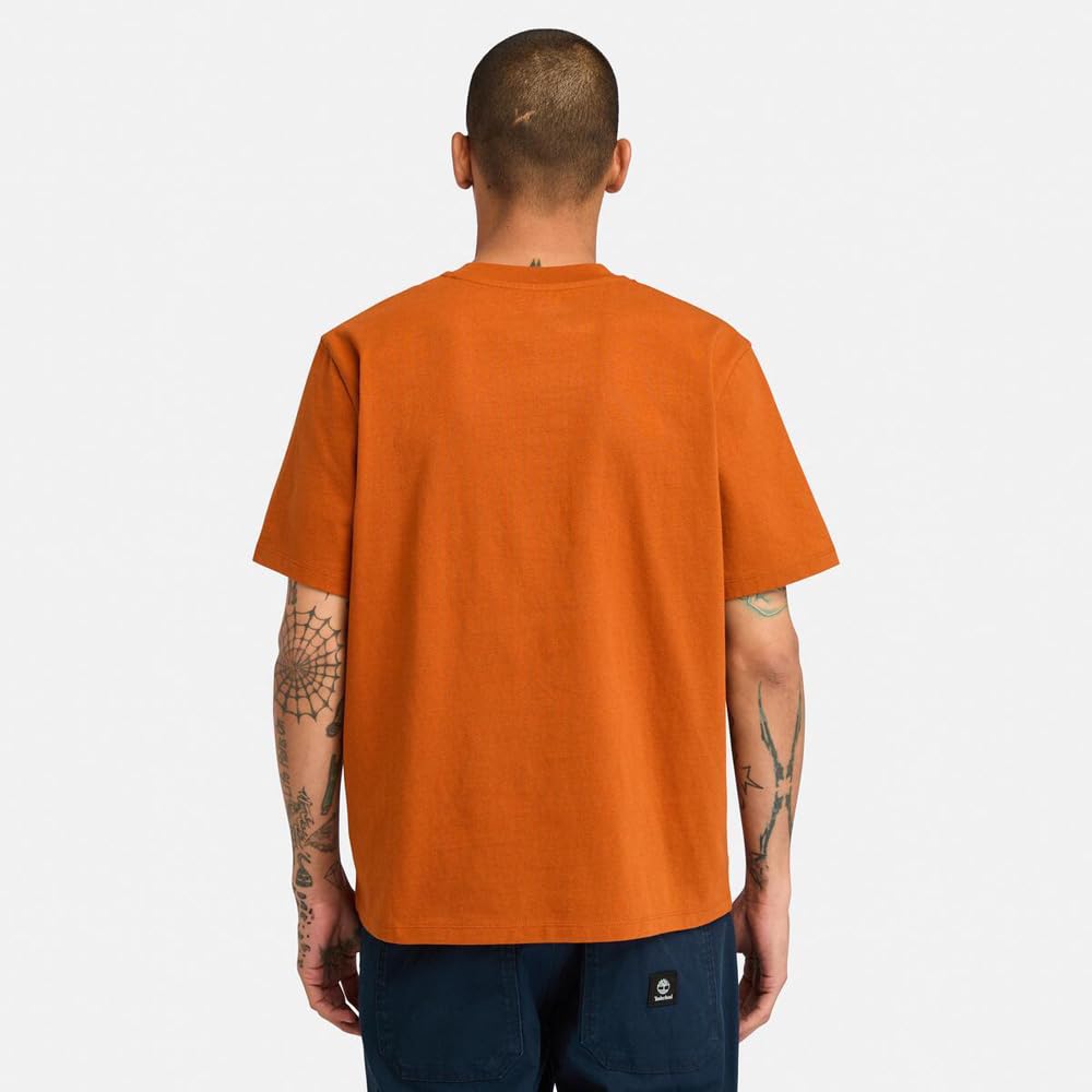 Мужская футболка с коротким рукавом из ткани с нашивкой Timberland, цвет умбра, размер L (TB0A42P58881)