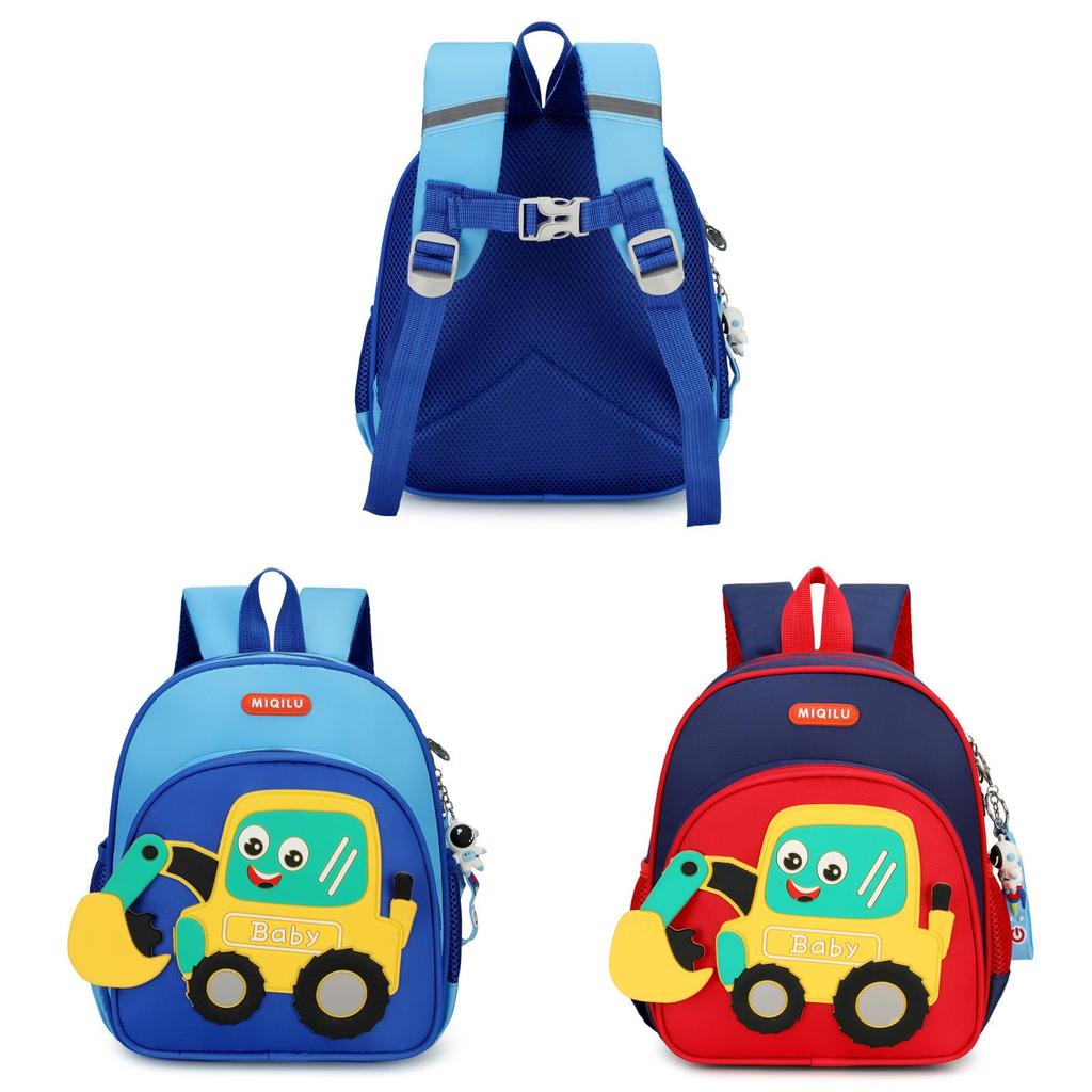 Construction Equipment Kids Backpack With Breathable Material And Cartoon Excavator For Early School