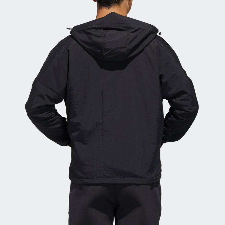 Adidas Спортивная тканая ветровка с капюшоном мужская куртка черная FM9400